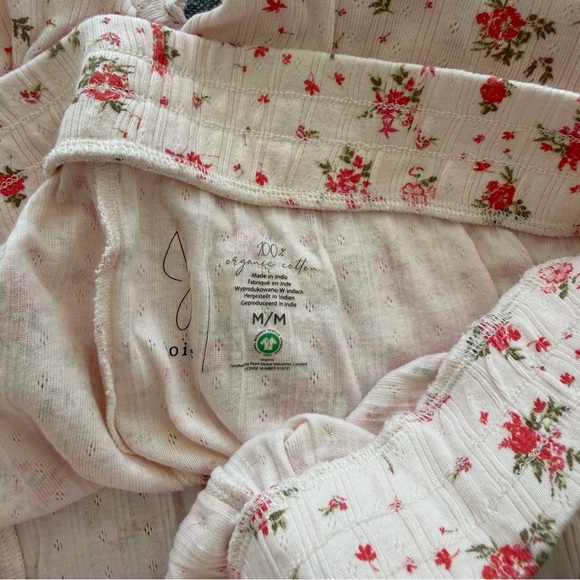 Joie Pajama Set Cropped Top 100% Organic Cotton - Picture 11 of 15